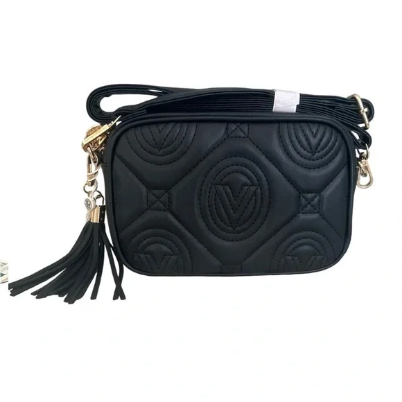 🖤 NWT Valentino Orlandi Black Quilted Crossbody & Camera Bag  + Change Purse🖤 - Picture 3 of 9